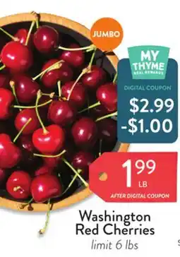 Fresh Thyme Washington Red Cherries offer
