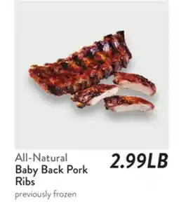 Fresh Thyme All-Natural Baby Back Pork Ribs offer