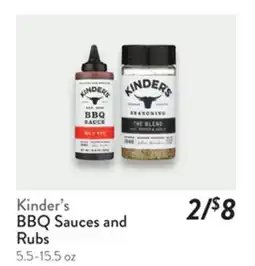 Fresh Thyme Kinder's BBQ Sauces and Rubs offer