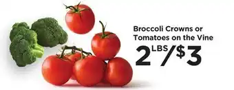 Food 4 Less Broccoli Crowns or Tomatoes on the Vine offer