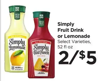 Food 4 Less Simply Fruit Drink or Lemonade offer