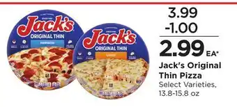 Food 4 Less Jack's Original Thin Pizza offer