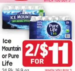 Tony’s Fresh Market Ice Mountain or Pure Life offer
