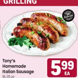 Tony’s Fresh Market Tony's Homemade Italian Sausage offer