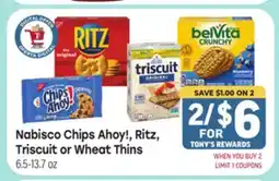 Tony’s Fresh Market Nabisco Chips Ahoy!, Ritz, Triscuit or Wheat Thins offer