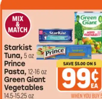 Tony’s Fresh Market Starkist Tuna, 5 oz., Prince Pasta, 12-16 oz., Green Giant Vegetables 14.5-15.25 oz offer