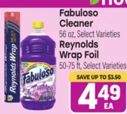Tony’s Fresh Market Fabuloso Cleaner 56 oz, Reynolds Wrap Foil 50-75 ft offer