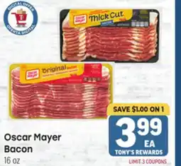 Tony’s Fresh Market Oscar Mayer Bacon offer