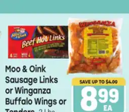 Tony’s Fresh Market Moo & Oink Sausage Links or Winganza Buffalo Wings or Tenders offer
