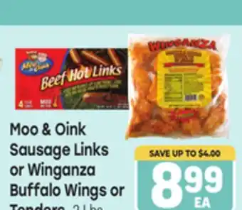 Tony’s Fresh Market Moo & Oink Sausage Links or Winganza Buffalo Wings or Tenders offer