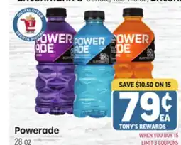 Tony’s Fresh Market Powerade offer