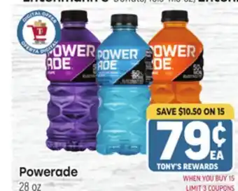 Tony’s Fresh Market Powerade offer