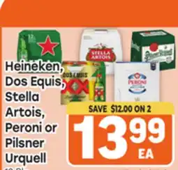 Tony’s Fresh Market Heineken, Dos Equis, Stella Artois, Peroni or Pilsner Urquell offer