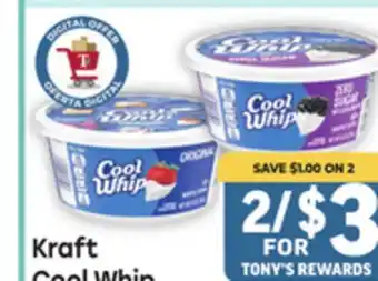 Tony’s Fresh Market Kraft Cool Whip offer
