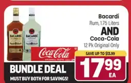 Tony’s Fresh Market Bacardà Rum, 1.75 Liters, AND Coca-Cola 12 Pk Original Only offer