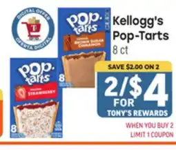 Tony’s Fresh Market Kellogg's Pop-Tarts offer