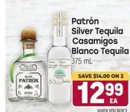Tony’s Fresh Market Patrón Silver Tequila Casamigos Blanco Tequila offer