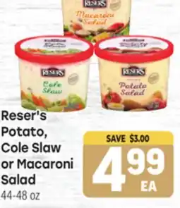 Tony’s Fresh Market Reser's Potato, Potato, Cole Slaw or Macaroni Salad offer