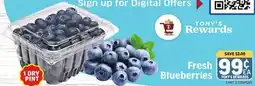 Tony’s Fresh Market Fresh Blueberries offer