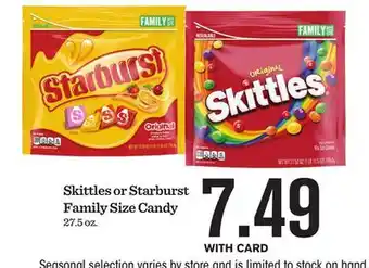 Mariano's Skittles or Starburst Family Size Candy offer