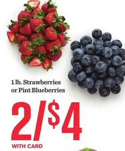 Mariano's 1 lb. Strawberries or Pint Blueberries offer