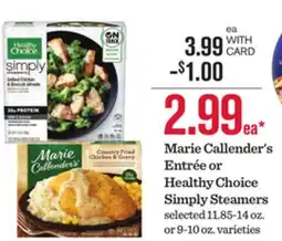 Mariano's Marie Callender's Entrée or Healthy Choice Simply Steamers offer
