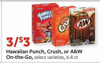 Fareway Hawaiian Punch Crush Or A&w On-the-go offer