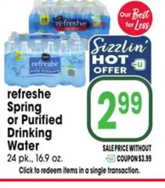 Jewel-Osco refreshe Spring or Purified Drinking Water offer