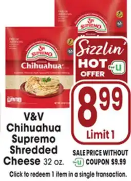 Jewel-Osco V&V Chihuahua Supremo Shredded Cheese offer