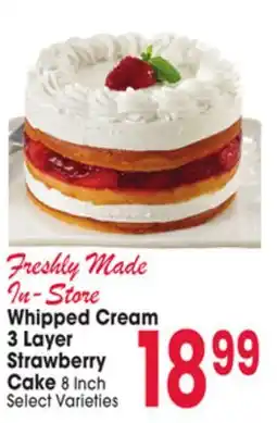 Jewel-Osco Whipped Cream 3 Layer Strawberry Cake offer