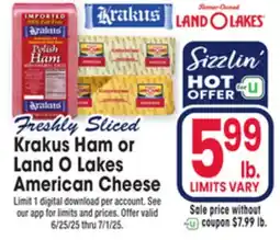 Jewel-Osco Krakus Ham or Land O Lakes American Cheese offer
