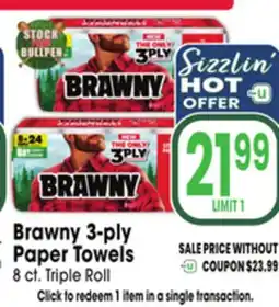 Jewel-Osco Brawny 3-ply Paper Towels offer