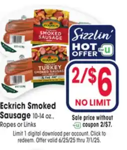 Jewel-Osco Eckrich Smoked Sausage offer