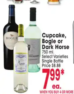 Jewel-Osco Cupcake, Bogle or Dark Horse offer