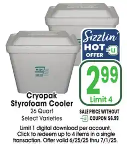 Jewel-Osco Cryopak Styrofoam Cooler offer