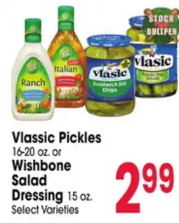 Jewel-Osco Vlassic Pickles 16-20 oz. or Wishbone Salad Dressing 15 oz offer