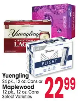 Jewel-Osco Yuengling 24 pk., 12 oz. Cans or Maplewood 12 pk., 12 oz. Cans offer