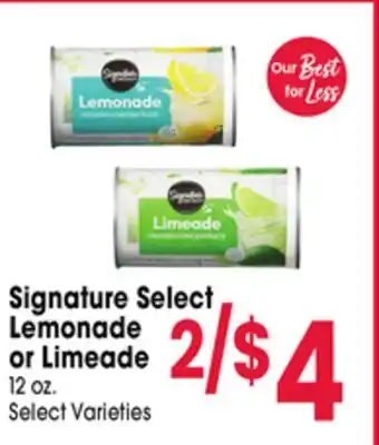 Jewel-Osco Signature Select Lemonade or Limeade offer