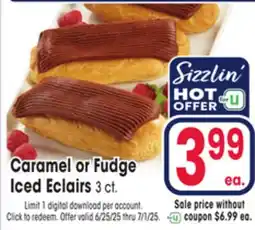Jewel-Osco Caramel or Fudge Iced Eclairs offer