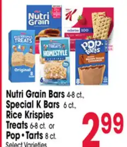Jewel-Osco Nutri Grain Bars 4-8 ct., Special K Bars 6 ct., Rice Krispies Treats 6-8 ct. or Pop, Tarts 8 ct offer