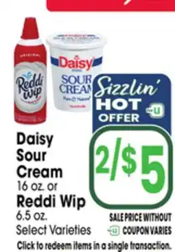 Jewel-Osco Daisy Sour 16 oz. or Reddi Wip 6.5 oz offer