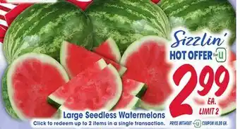Jewel-Osco Large Seedless Watermelons offer