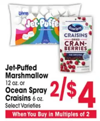 Jewel-Osco Jet-Puffed Marshmallow 12 oz. or Ocean Spray Craisins 6 oz offer