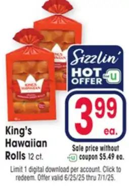 Jewel-Osco King's Hawaiian Rolls offer
