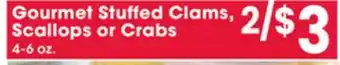 Jewel-Osco Gourmet Stuffed Clams, Scallops or Crabs offer