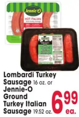 Jewel-Osco Lombardi Turkey Sausage 16 oz. or Jennie-O Ground Turkey Italian Sausage 19.52 oz offer