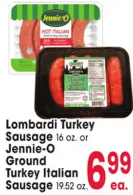 Jewel-Osco Lombardi Turkey Sausage 16 oz. or Jennie-O Ground Turkey Italian Sausage 19.52 oz offer