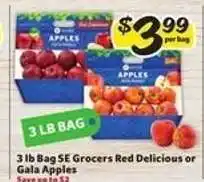 Winn Dixie 3 lb Bag SE Grocers Red Delicious or Gala Apples offer