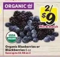 Winn Dixie Organic Blueberries or Blackberries offer