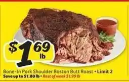 Winn Dixie Bone-In Pork Shoulder Boston Butt Roast offer
